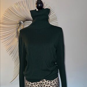 Elegant Green Turtleneck Sweater cotton by Calvin Klein L